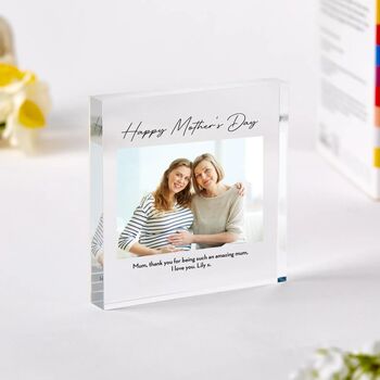 Personalised Mother’s Day Photo Gift Custom Acrylic Block, 3 of 3