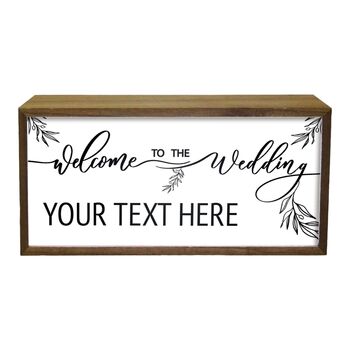 Personalised Light Box Welcome To The Wedding Sign, 4 of 7