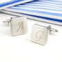 Personalised Classic Brushed Initial Cufflinks, thumbnail 2 of 5