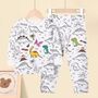 Colour Me In Dinosaur Pyjamas With Pens, thumbnail 4 of 7