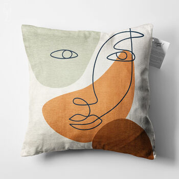 Cushion Cover With Abstract Face Art Design, 5 of 9
