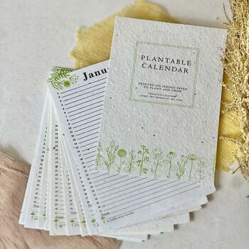Plantable Seed Paper All Year Round Calendar, 3 of 3