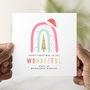 Personalised Rainbow Nursery Staff Christmas Card, thumbnail 1 of 3