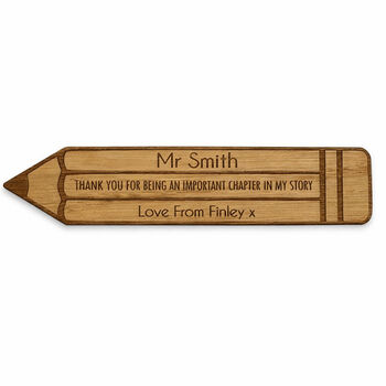 Personalised Wooden Teacher Pencil Bookmark Thank You, 5 of 5