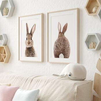 Bunny Rabbit Print Set Of Two, 2 of 4