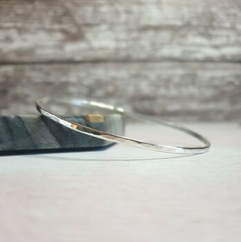 Hammered Silver Bangle, 2 of 5