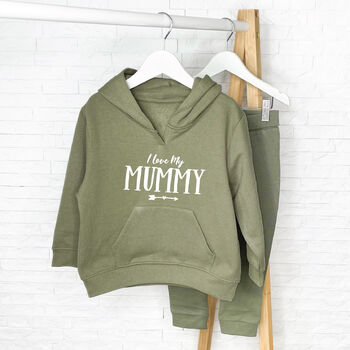 I Love My Mummy/Daddy Kids Hoodie And Jogger Set, 5 of 7
