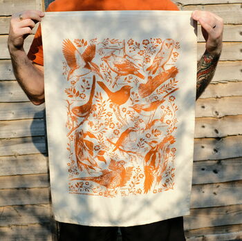 British Bird Screen Printed Tea Towel, 3 of 8