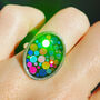 Super Sparkly Adjustable Disco Ring Hand Made Oval, thumbnail 1 of 8