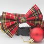 Red And Gold Tartan Dog Bow Tie, thumbnail 4 of 12