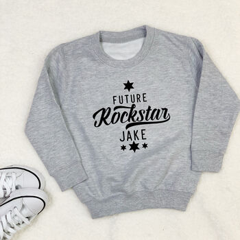 Future Rockstar Personalised Kids Sweatshirt With Stars, 4 of 4