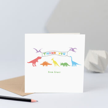 Personalised Thank You Cards With Dinosaurs, 3 of 4
