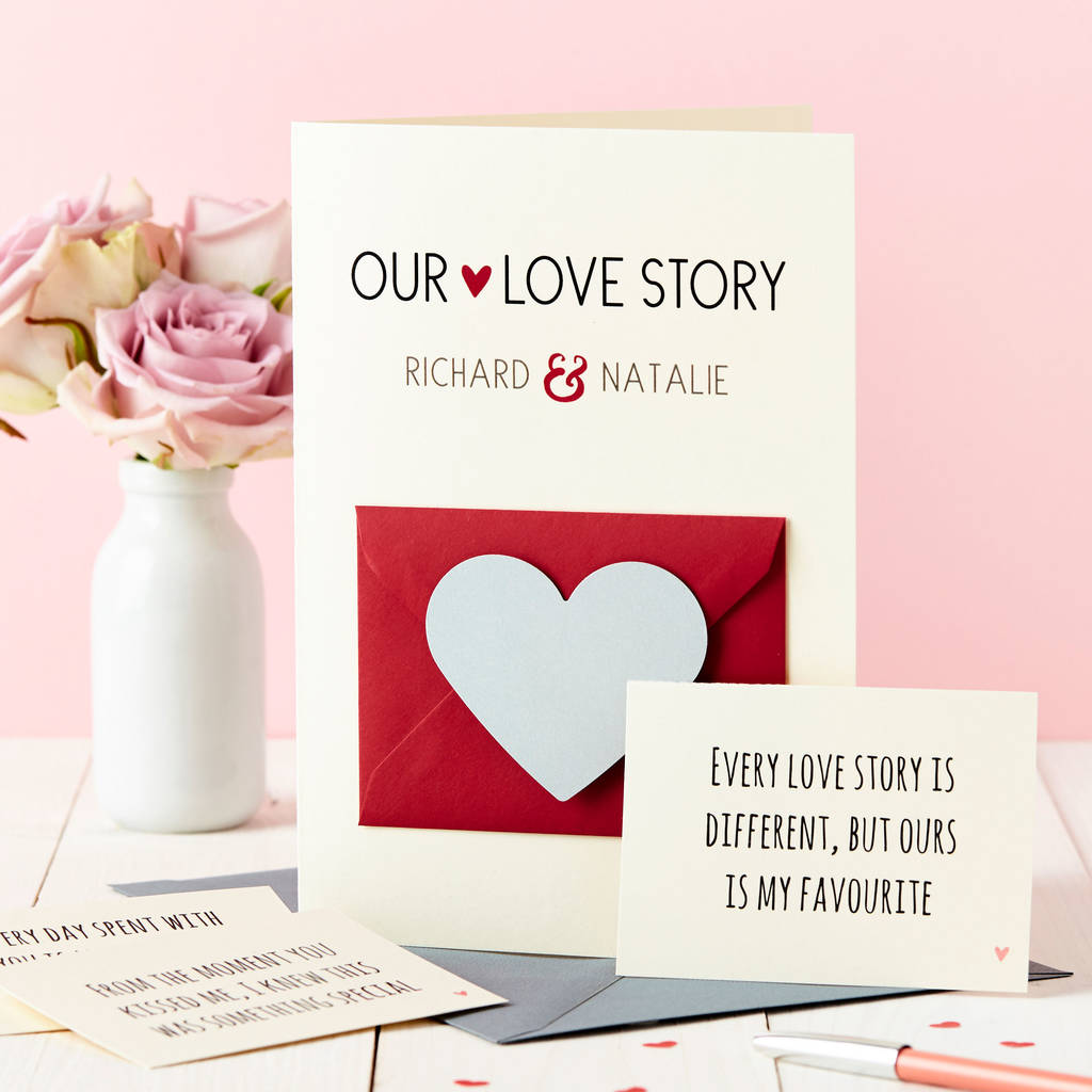 'Our Love Story' Secret Messages Card, 1 of 5