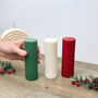 Festive Christmas Pillar Candle Christmas Decoration, thumbnail 8 of 10