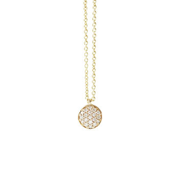 Gold Diamond Pave Circle Or Heart Necklace, 4 of 9