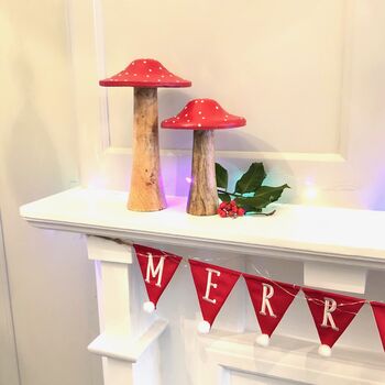 Christmas Wooden Toadstool Pair, 6 of 6