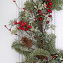 Luxury Large Red Berry And Fir Cone Wreath, thumbnail 3 of 6