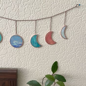 Glass Moon Phase Garland Multicoloured, 6 of 7