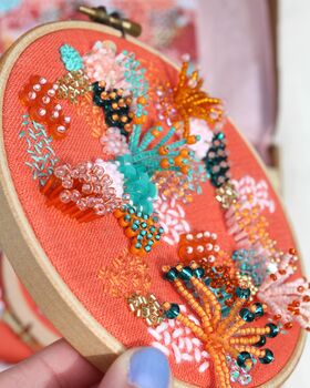 Beaded Embroidery Kit In 'Orange', 10 of 10