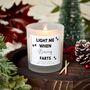 Light Me When Dog Farts Funny Christmas Candle For Dog Mum, Dog Dad, thumbnail 1 of 7