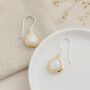 Gold Plated Mother Of Pearl Drop Earrings – 24mm, thumbnail 4 of 4
