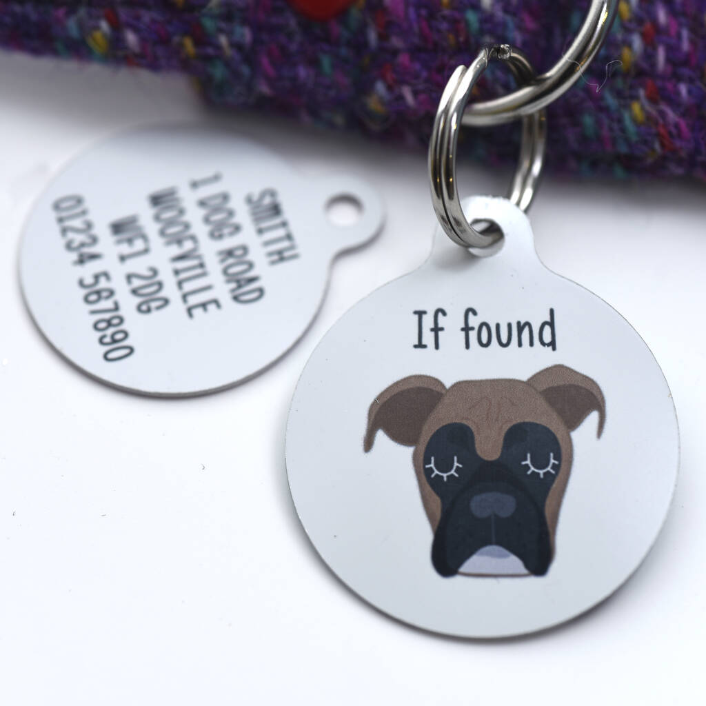 Boxer Personalised Dog Name Id Tag By Hoobynoo