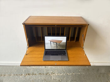 Mid Century Wall Mounted Desk Unit By Beaver And Tapley, 5 of 12