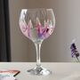 Pink Muscari Hand Painted Gin Glass, thumbnail 1 of 9