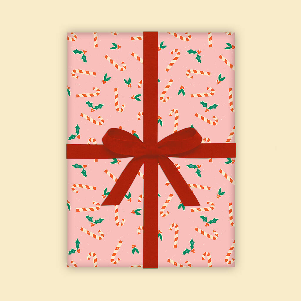 Christmas Gift Wrap Candy Canes
