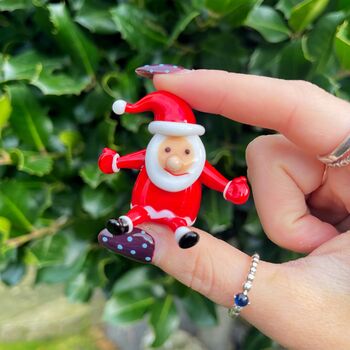 Hand Blown Christmas Tiny Glass Santa, 3 of 4