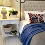 Oblong Velvet Ikat Cushion Red And Navy Abstract, thumbnail 9 of 11