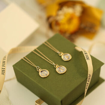 Zodiac Star Sign Disc Shaped Necklace – 12 Signs, 7 of 12