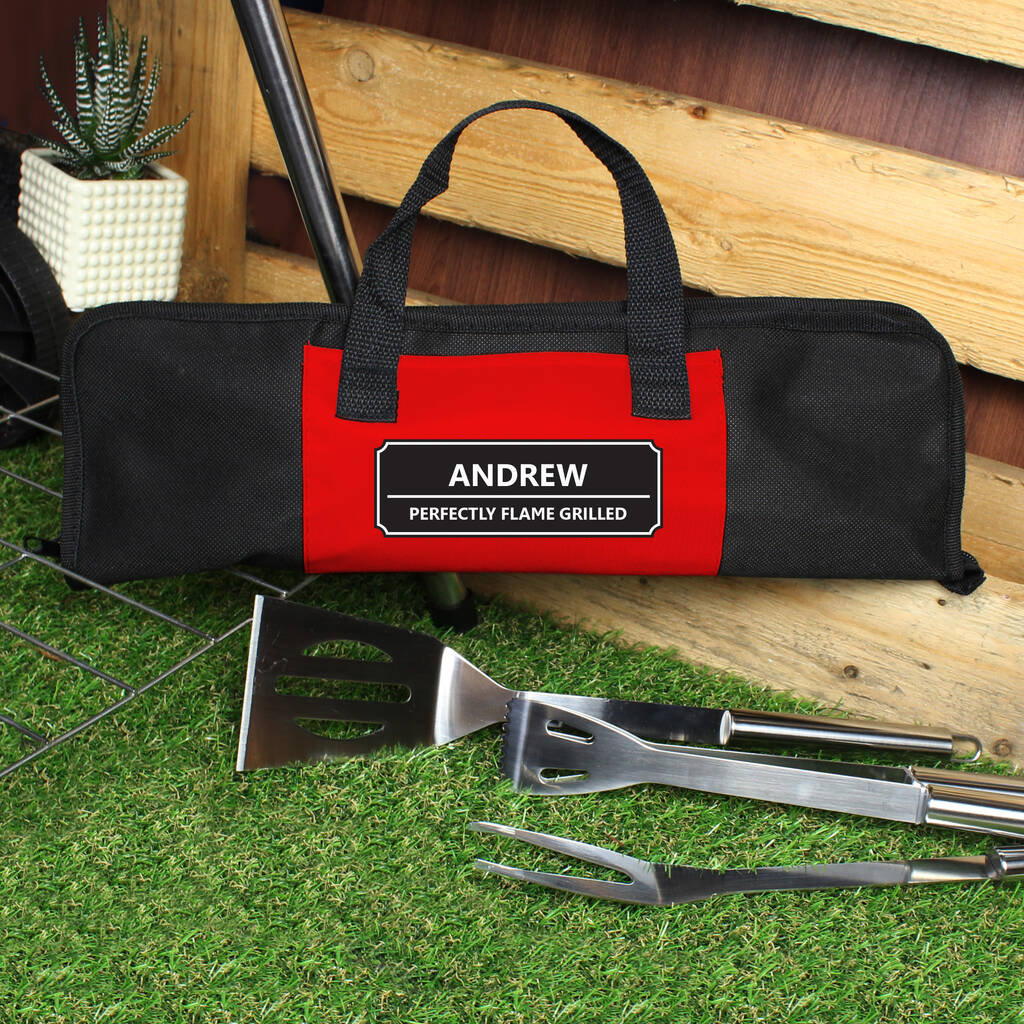 Personalised Classic Stainless Steel BBQ Kit, 1 of 9