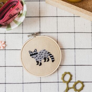 Raccoon Cross Stitch Kit, 2 of 3