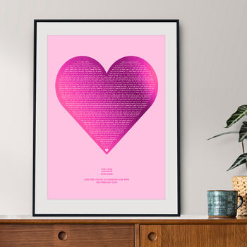 Personalised Morse Code Song Lyric Heart Print, 2 of 4