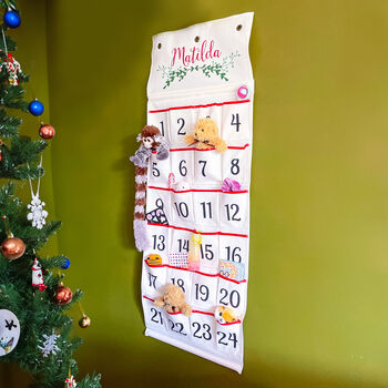 Personalised Jumbo Canvas Wall Hanging Advent Calendar, 2 of 3