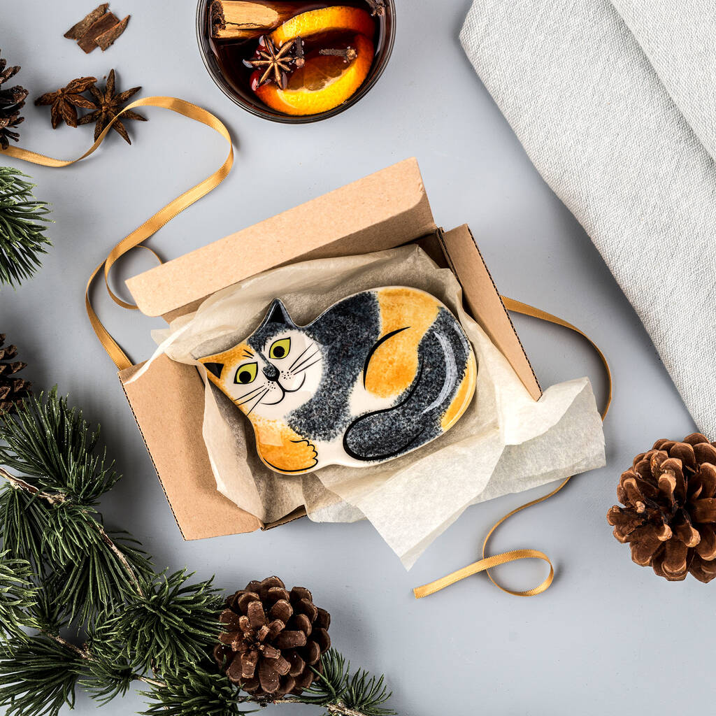 Handmade Ceramic Cat Trinket Dish By Hannah Turner