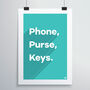 Phone, Purse, Keys Print, thumbnail 12 of 12