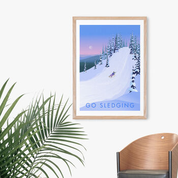 Go Sledging Travel Poster Art Print, 4 of 8