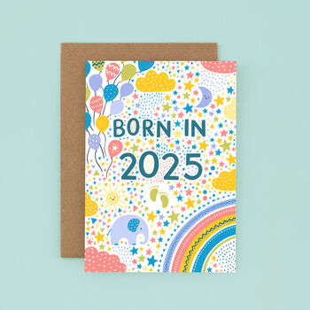 Neutral New Baby Card, Born In 2025, 2 of 2