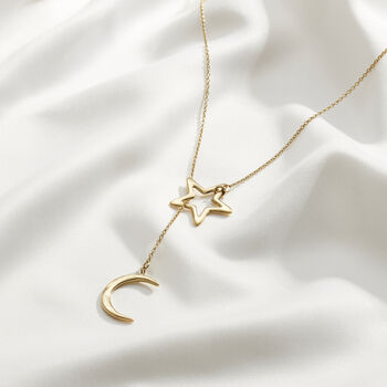 Personalised Moon And Star Lariat Necklace, 10 of 12