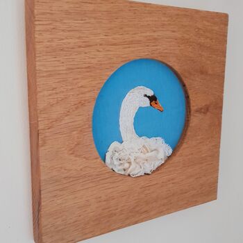 Swan Hand Embroidery Framed Art, 2 of 5