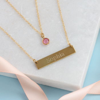 Personalised Layered Name Bar Necklace, 6 of 12