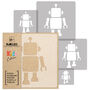 Reusable Plastic Stencils Five Pcs Robot With Brushes, thumbnail 2 of 5