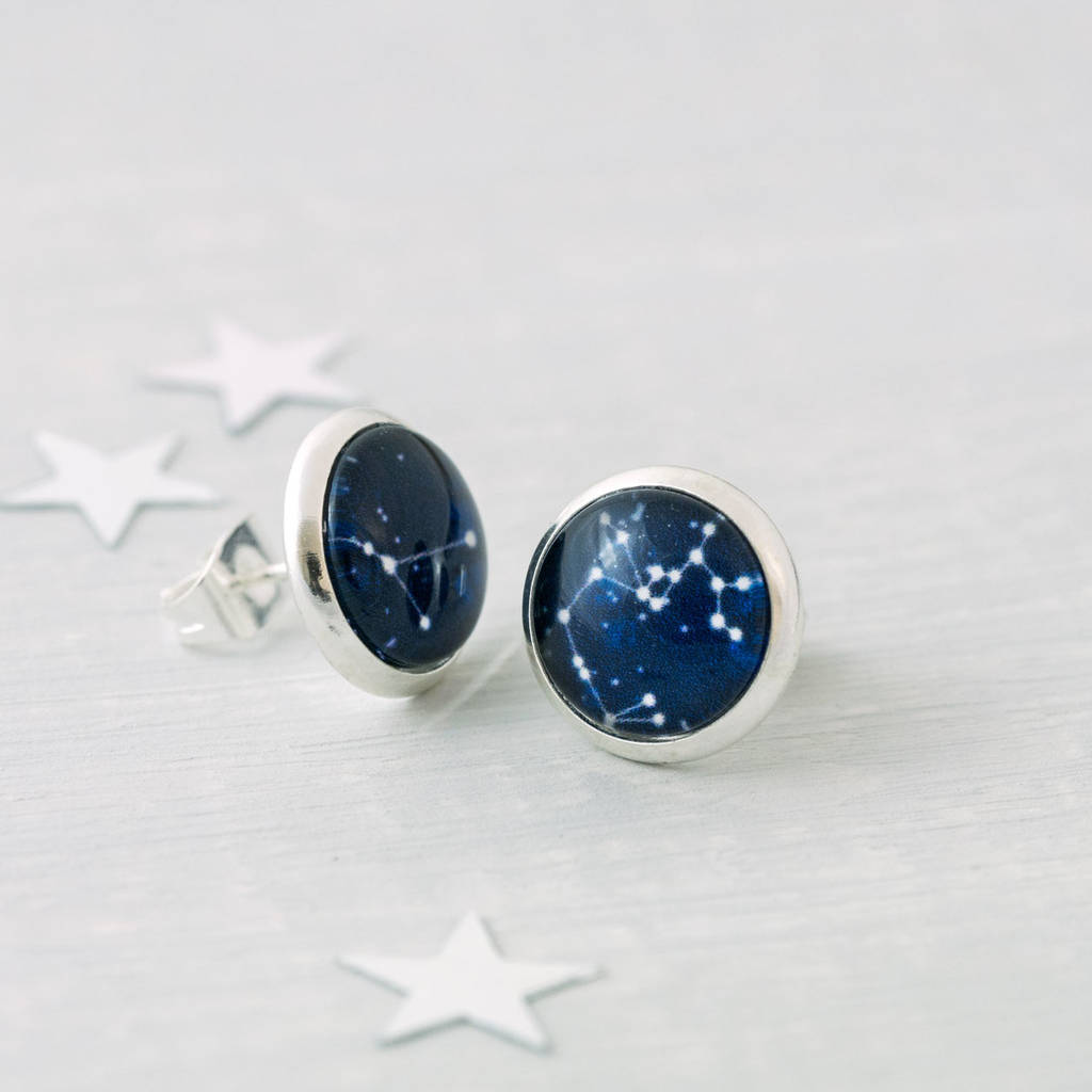 zodiac constellation stud earrings by cassiopi