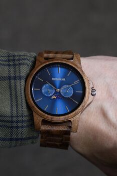 Goa Personalised Wood Watch For Men Made From Walnut, 8 of 9