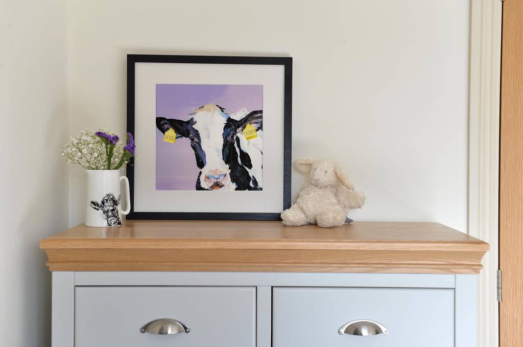 Personalised Date New Baby Black And White Cow Print, 1 of 2