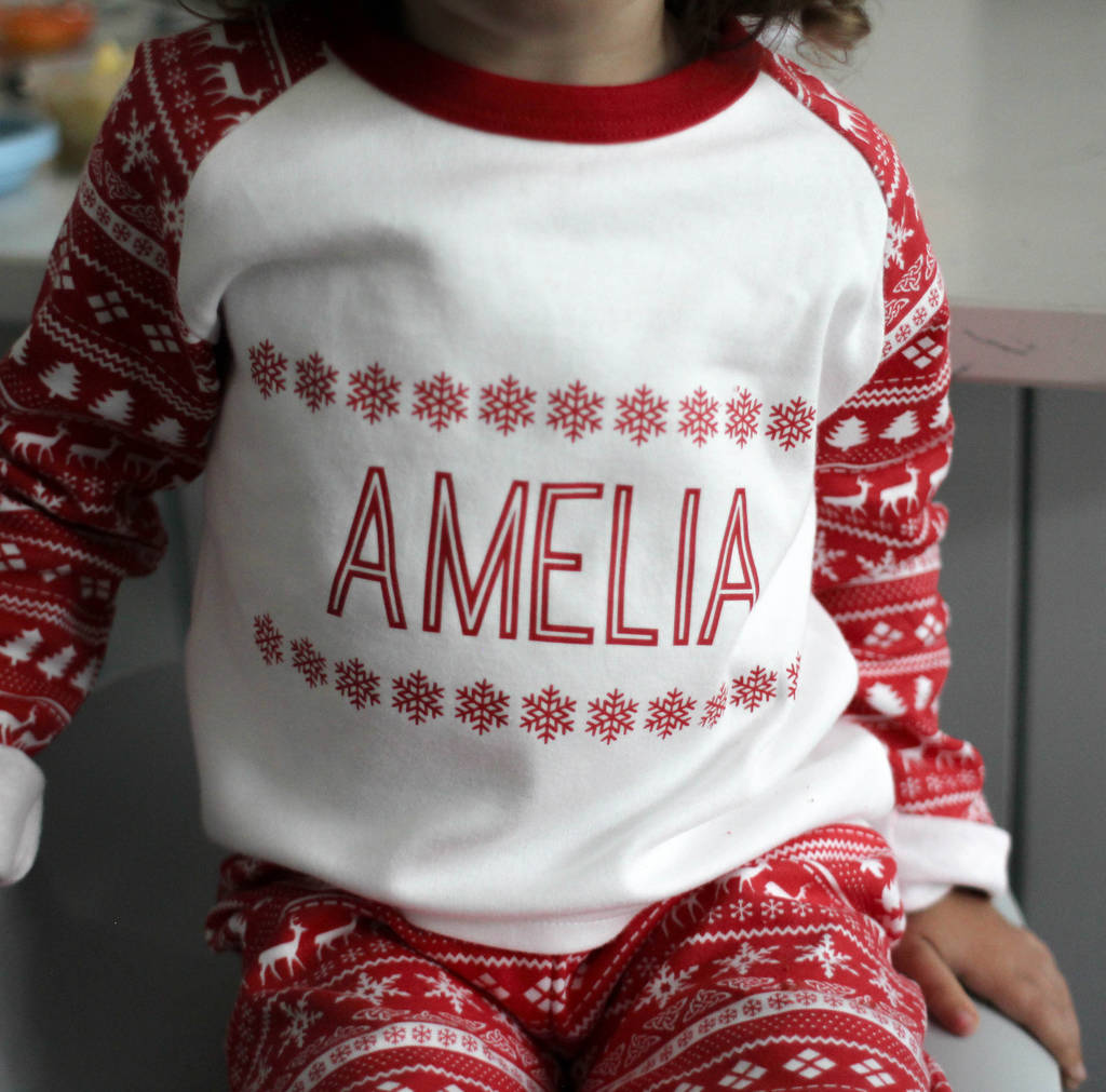 Personalised Christmas Pyjamas, Snowflakes, 1 of 5