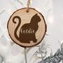 Personalised Cat Silhouette Christmas Tree Decoration, thumbnail 2 of 9