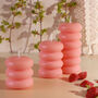 G Decor Strawberry Lip Balm Scented Pebble Bubble Stack Sculptural Pillar Candle, thumbnail 2 of 5